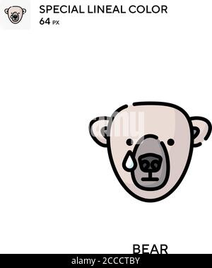 Bear Special lineales Farbsymbol. Illustration Symbol Design Vorlage für Web mobile UI-Element. Perfekte Farbe modernes Piktogramm auf editierbare Kontur. Stock Vektor