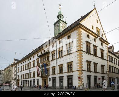 Graz, Österreich. August 2020. Eine Außenansicht des Grazer Landhauses Stockfoto