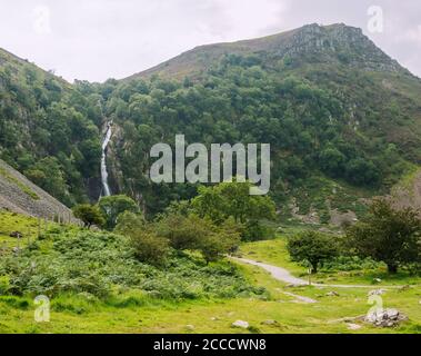 Eine malerische Aussicht auf die aber Falls (Rhaeadr Fawr) Im Nationalpark von Nord-Wales England Stockfoto