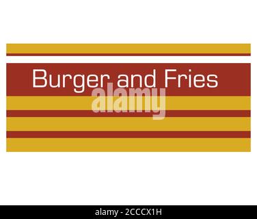 Vektorgrafik Burger und Fries auf weißem Hintergrund Stock Vektor