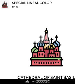 Kathedrale von saint Basilikum Besondere lineare Farbe Ikone. Illustration Symbol Design Vorlage für Web mobile UI-Element. Perfekte Farbe modernes Piktogramm auf e Stock Vektor