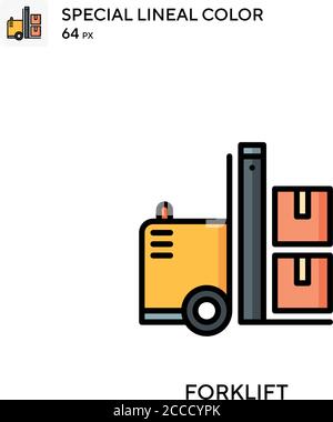 Gabelstapler Spezielle Linienfarbe Symbol. Illustration Symbol Design Vorlage für Web mobile UI-Element. Perfekte Farbe modernes Piktogramm auf editierbare Kontur. Stock Vektor