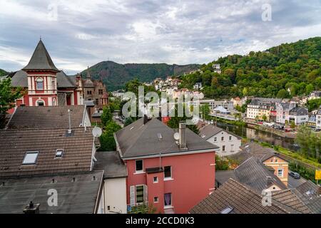 Die Stadt Altena im Sauerland, Märkischer Kreis, Schloss Altena, erste Jugendherberge in Deutschland, Stockfoto