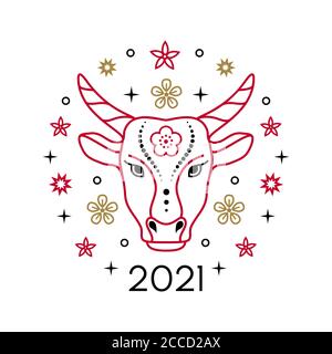 Mondneujahr 2021. Stock Vektor