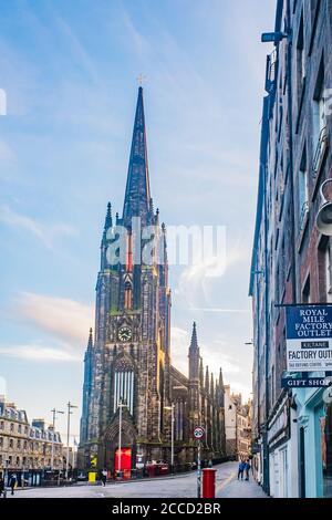 Edinburgh Scotlan 7. Aug 2020 The Hub in the Morning, Edinburgh, Schottland. Der Hub ist ein multifunktionales Gebäude mit einem Performance-Raum und Stockfoto