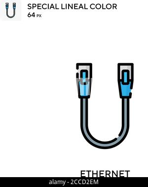 Ethernet-spezielles lineales Farbsymbol. Illustration Symbol Design Vorlage für Web mobile UI-Element. Perfekte Farbe modernes Piktogramm auf editierbare Kontur. Stock Vektor