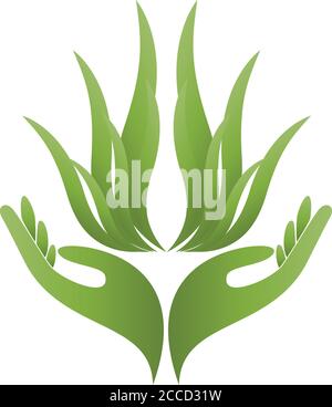 Blätter, Baum, Menschen, Hände, Naturheilkunde, Logo Stock Vektor