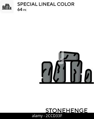 Stonehenge spezielles lineales Farbsymbol. Illustration Symbol Design Vorlage für Web mobile UI-Element. Perfekte Farbe modernes Piktogramm auf editierbare Kontur Stock Vektor