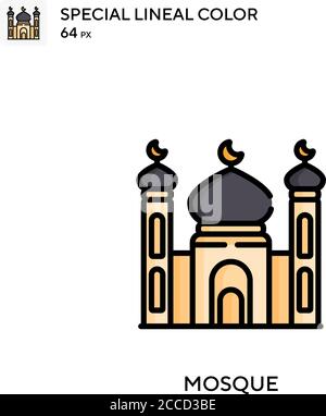 Moschee Spezielle lineare Farbe Symbol. Illustration Symbol Design Vorlage für Web mobile UI-Element. Perfekte Farbe modernes Piktogramm auf editierbare Kontur. Stock Vektor