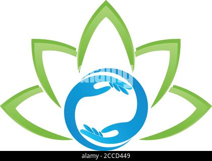 Blätter, Baum, Menschen, Hände, Naturheilkunde, Logo Stock Vektor