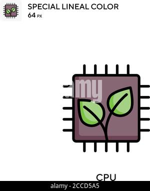 CPU-spezielles lineales Farbsymbol. Illustration Symbol Design Vorlage für Web mobile UI-Element. Perfekte Farbe modernes Piktogramm auf editierbare Kontur. Stock Vektor