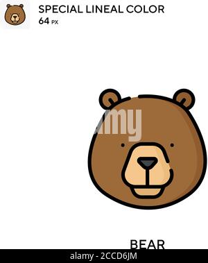 Bear Special lineales Farbsymbol. Illustration Symbol Design Vorlage für Web mobile UI-Element. Perfekte Farbe modernes Piktogramm auf editierbare Kontur. Stock Vektor