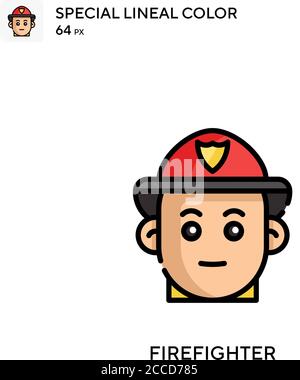 Firefighter Special lineales Farbsymbol. Illustration Symbol Design Vorlage für Web mobile UI-Element. Perfekte Farbe modernes Piktogramm auf bearbeitbaren Strok Stock Vektor