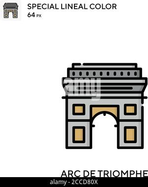 Arc de triomphe Spezielle lineare Farbsymbol. Illustration Symbol Design Vorlage für Web mobile UI-Element. Perfekte Farbe modernes Piktogramm auf bearbeitbaren s Stock Vektor