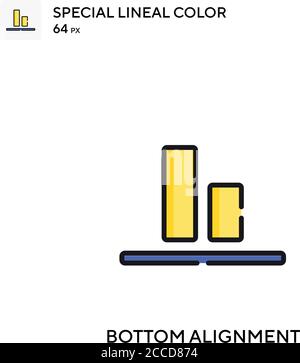 Ausrichtung unten spezielles lineales Farbsymbol. Illustration Symbol Design Vorlage für Web mobile UI-Element. Perfekte Farbe modernes Piktogramm auf editierbar Stock Vektor