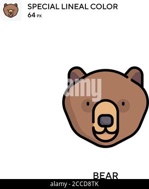 Bear Special lineales Farbsymbol. Illustration Symbol Design Vorlage für Web mobile UI-Element. Perfekte Farbe modernes Piktogramm auf editierbare Kontur. Stock Vektor