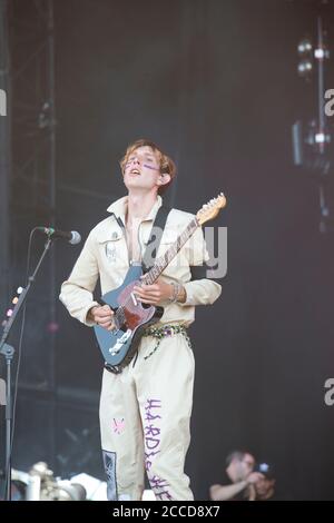 24.8.2019 Richfield Avenue Reading Berkshire UK die Hunna treten auf der Hauptbühne am zweiten Tag beim Lesefestival auf.Menschen im Bild: Daniel (Dan, B Stockfoto