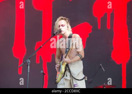 24.8.2019 Richfield Avenue Reading Berkshire UK die Hunna treten auf der Hauptbühne am zweiten Tag beim Reading Festival auf People in Picture: Ryan (Tino) Po Stockfoto