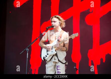 24.8.2019 Richfield Avenue Reading Berkshire UK die Hunna treten auf der Hauptbühne am zweiten Tag beim Reading Festival auf People in Picture: Ryan (Tino) Po Stockfoto