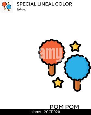 POM Pom spezielles lineales Farbsymbol. Illustration Symbol Design Vorlage für Web mobile UI-Element. Perfekte Farbe modernes Piktogramm auf editierbare Kontur. Stock Vektor