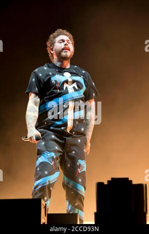 24.8.2019 Richfield Avenue Reading Berkshire UK Post Malone Schlagzeilen und Tritt auf der Hauptbühne am zweiten Tag beim Lesen auf festival Stockfoto