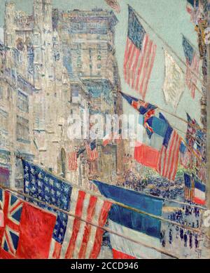 Verbündeten Tag, Mai 1917, Childe Hassam, 1917, Nationalgalerie, Washington DC, USA, Nordamerika Stockfoto