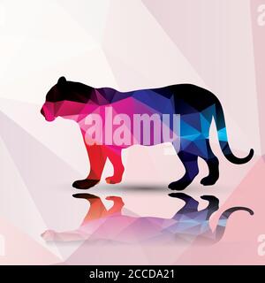 Geometrische polygonale Leopard, Muster-Design, Vektor-Illustration Stock Vektor