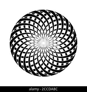 Spiralserpentin in runder Form Illusion auf weiß Stock Vektor