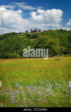 Großbritannien, Derbyshire, Matlock, Riber Castle vom High Tor Stockfoto