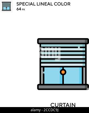 Vorhang spezielles lineales Farbsymbol. Illustration Symbol Design Vorlage für Web mobile UI-Element. Perfekte Farbe modernes Piktogramm auf editierbare Kontur. Stock Vektor