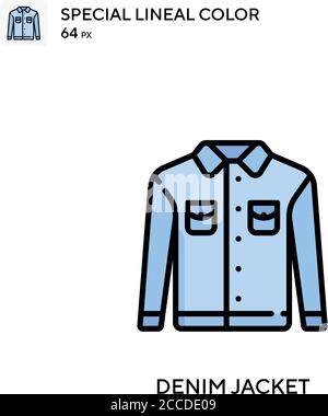Jeansjacke Besondere Linienfarbe Icon. Illustration Symbol Design Vorlage für Web mobile UI-Element. Perfekte Farbe modernes Piktogramm auf editierbaren stro Stock Vektor
