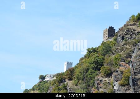 Blick entlang des Rheins Richtung Kamp-Bornhofen Stockfoto