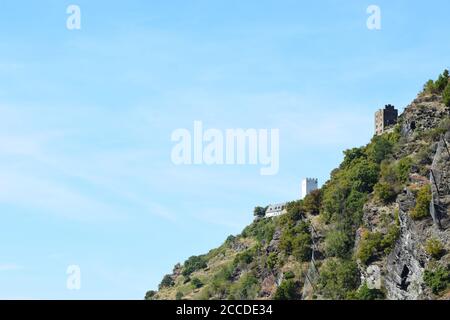 Blick entlang des Rheins Richtung Kamp-Bornhofen Stockfoto