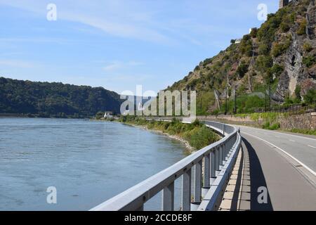 Blick entlang des Rheins Richtung Kamp-Bornhofen Stockfoto