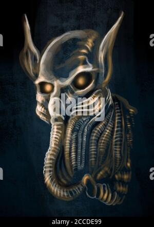 Steampunk Alien Horror Stockfoto