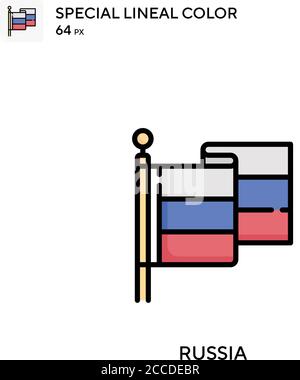 Russland Spezielle Linienfarbe Symbol. Illustration Symbol Design Vorlage für Web mobile UI-Element. Perfekte Farbe modernes Piktogramm auf editierbare Kontur. Stock Vektor