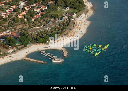 Luftaufnahme, Küste bei Fazana, Istrien, Kroatien Stockfoto