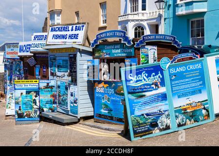 Tenby, Wales, UK , 14. Mai 2018 : Tenby Angelbootsfahrt und Robbensafari im beliebten Badeort mit Touristenattraktion Stockfoto