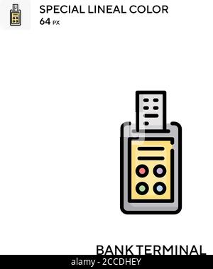 Bankterminal spezielles lineales Farbsymbol. Illustration Symbol Design Vorlage für Web mobile UI-Element. Perfekte Farbe modernes Piktogramm auf bearbeitbare str Stock Vektor