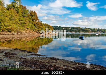 Die abgeschiedene Penarven Bucht am helford Fluss in cornwall Stockfoto