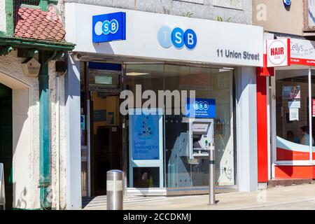 Swansea, Wales, Großbritannien, 30. Juni 2018: Die TSB Bank bietet Finanzbankdienstleistungen in ihrer Einzelhandelsniederlassung in der Union Street an Stockfoto