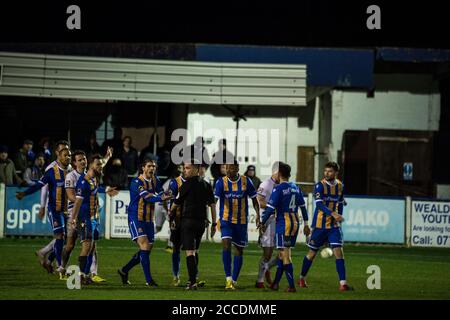 25/02/2020 Wealdstone vs Chelmsford City 0-1. Grosvenor Vale Stadium. National League South. Tom Knowles erzielte das Siegtor für Chelmsford City. Stockfoto