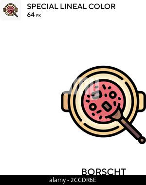 Borscht spezielles lineales Farbsymbol. Illustration Symbol Design Vorlage für Web mobile UI-Element. Perfekte Farbe modernes Piktogramm auf editierbare Kontur. Stock Vektor