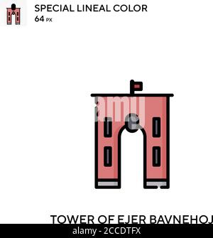 Turm des Ejers bavnehoj Spezielle lineare Farbe Symbol. Illustration Symbol Design Vorlage für Web mobile UI-Element. Perfekte Farbe modernes Piktogramm auf edi Stock Vektor