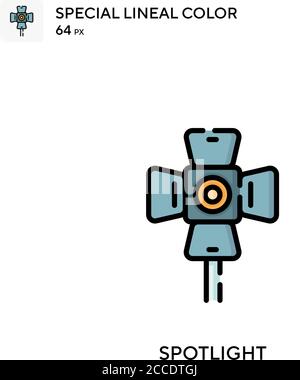 Spotlight spezielles lineales Farbsymbol. Illustration Symbol Design Vorlage für Web mobile UI-Element. Perfekte Farbe modernes Piktogramm auf editierbare Kontur. Stock Vektor
