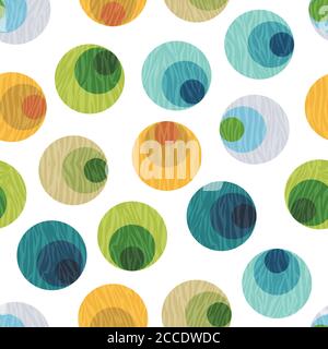 Nahtloses, modernes, farbiges Kreismuster. Bereit für Textildrucke. Illustration Design auf weißem Hintergrund. Stockfoto