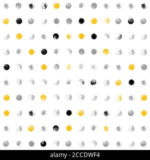 Vektor nahtlose moderne Polka Punktmuster. Farbiges künstlerisches Muster auf weißem Hintergrund isoliert. Ideal für Druck, Geschenkpapier, Tapete und textil Stockfoto