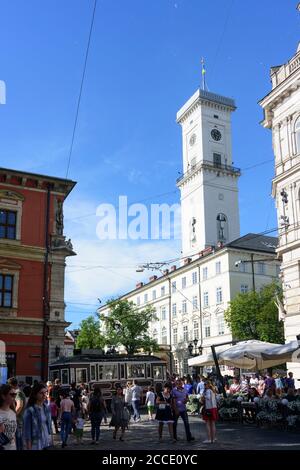 Lviv (Lwiw, Lemberg), Rathaus in der Oblast Lwiw, Ukraine Stockfoto