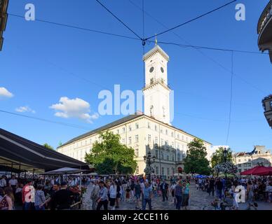 Lviv (Lwiw, Lemberg), Rathaus in der Oblast Lwiw, Ukraine Stockfoto