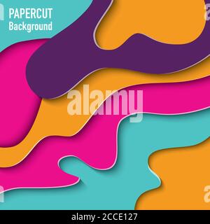 Papier ausgeschnittenen Hintergrund mit 3d-Effekt, Schnitzkunst, Vektor-Illustration Stock Vektor